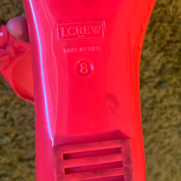 J.crew coral jelly flats w/bow ballet slip ons size 8 - Picture 6 of 7